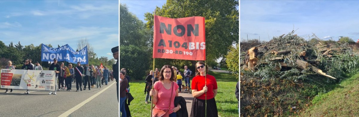 photos de la manifestation à Achères