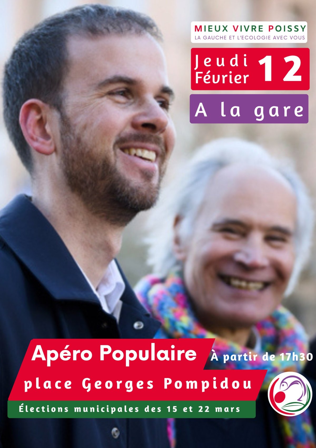 Apéro populaire à la gare le 12 février