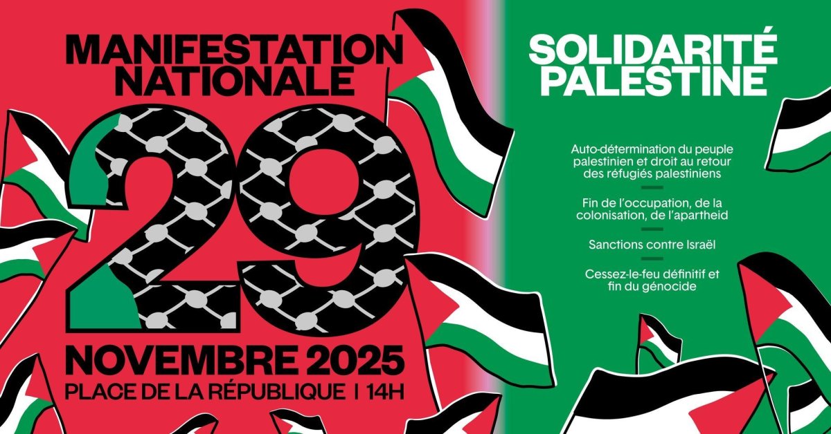  Manifestation nationale Solidarité Palestine du 29 novembre