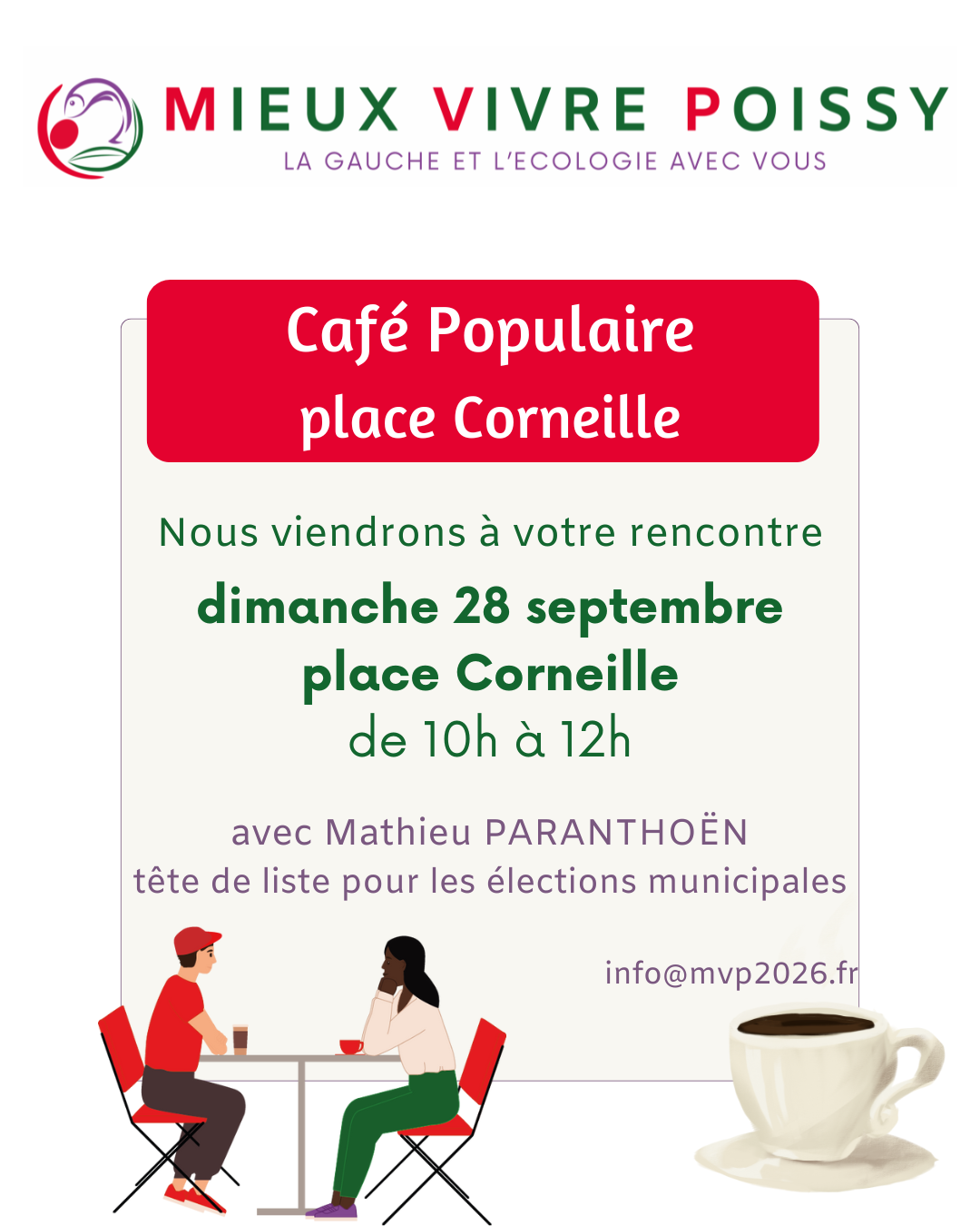 Café populaire place Corneille le 28 septembre